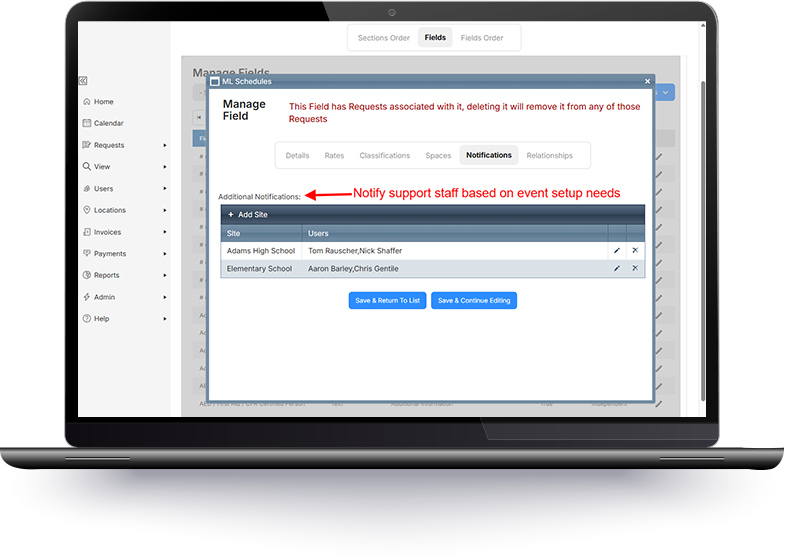 ML Schedules Staff Notifications
